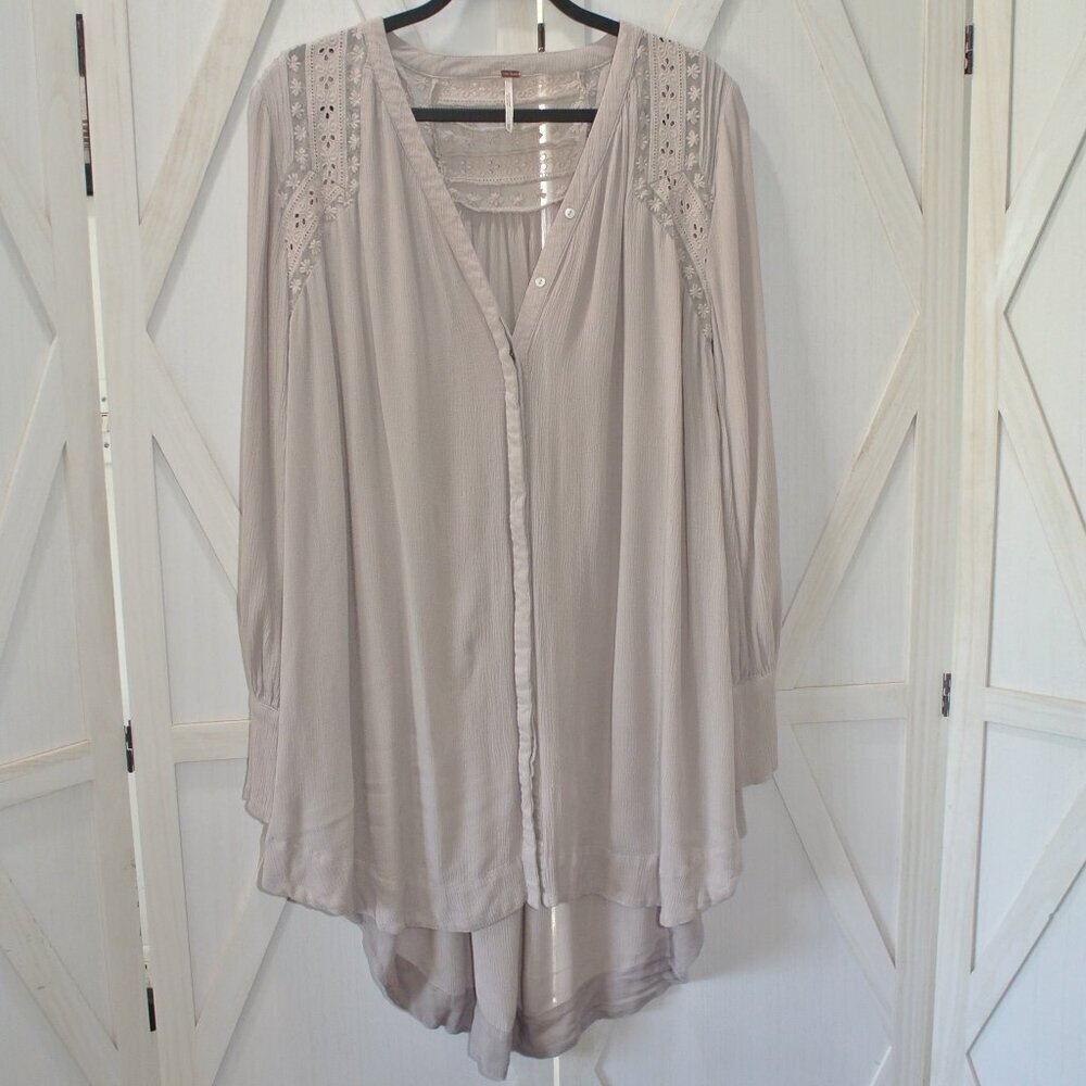 Free People Courtney's Victorian Shirt Dress - Picture 4 of 12